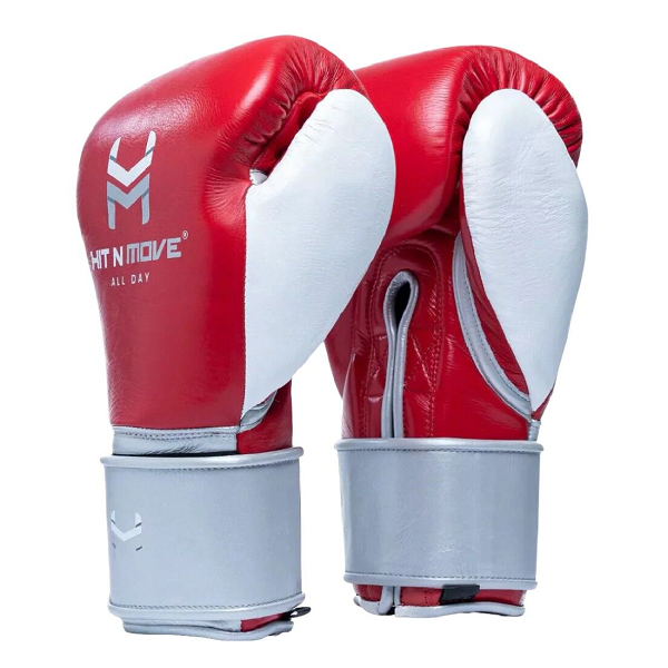 Hit N Move Suvari Horse Hair Boxing Gloves Red Silver