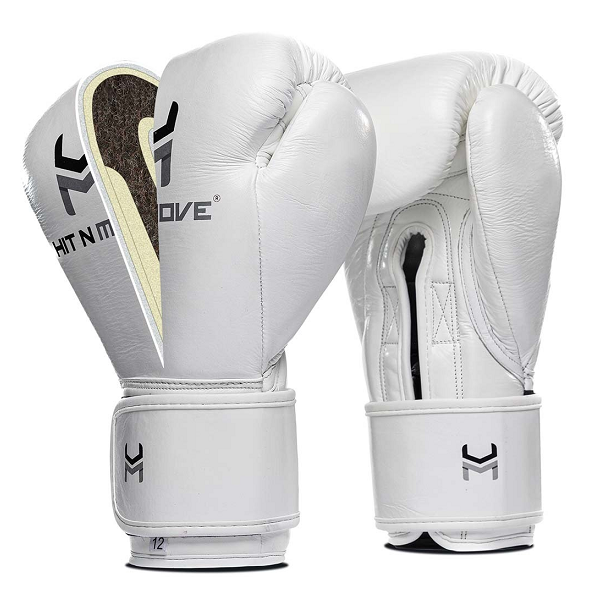 Hit N Move Boxing Gloves Hit N Move Suvari Horse Hair Boxing Gloves White