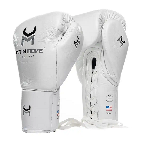 Hit N Move Boxing Gloves Lace Up Hit N Move All Day Pro Agility Lace Up Boxing Gloves White