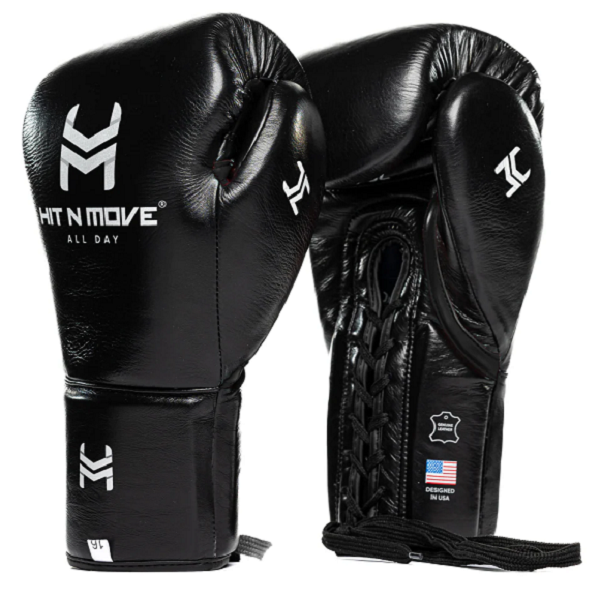 Hit N Move Boxing Gloves Lace Up Hit N Move All Day Pro Balance Lace Up Boxing Gloves Black