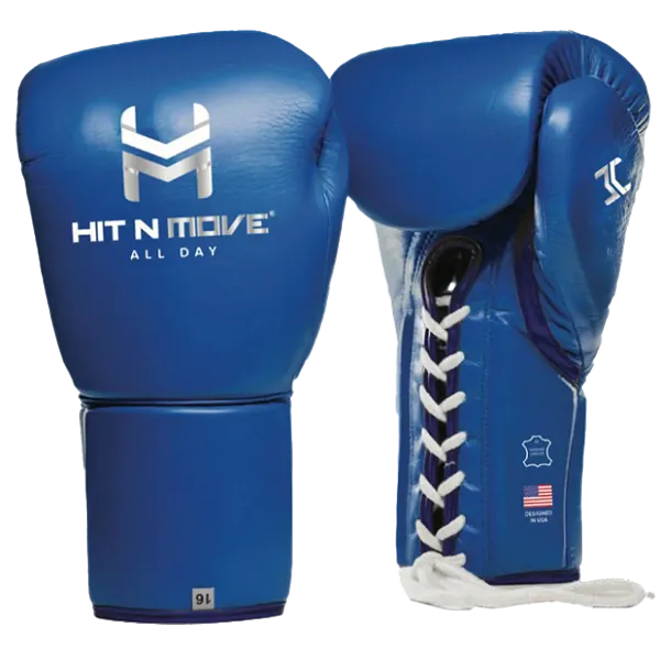 Hit N Move Boxing Gloves Lace Up Hit N Move All Day Pro Balance Lace Up Boxing Gloves Blue