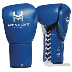 Hit N Move Boxing Gloves Lace Up Hit N Move All Day Pro Balance Lace Up Boxing Gloves Blue