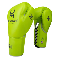 Hit N Move Boxing Gloves Lace Up Hit N Move All Day Pro Balance Lace Up Boxing Gloves Neon