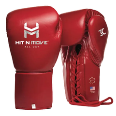Hit N Move Boxing Gloves Lace Up Hit N Move All Day Pro Balance Lace Up Boxing Gloves Red