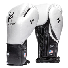 Hit N Move Boxing Gloves Lace Up Hit N Move All Day Pro Balance Lace Up Boxing Gloves White Black