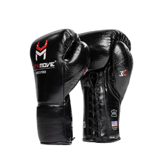 Hit N Move Boxing Gloves Lace Up Hit N Move Compact 16 OZ Conditioning Boxing Gloves Black