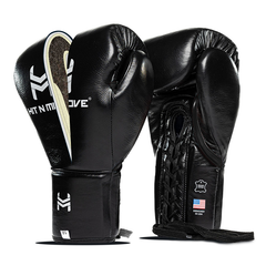 Hit N Move Boxing Gloves Lace Up Hit N Move Suvari Horse Hair Lace Up Boxing Gloves Black