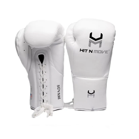 Hit N Move Boxing Gloves Lace Up Hit N Move Suvari Horse Hair Lace Up Boxing Gloves Black