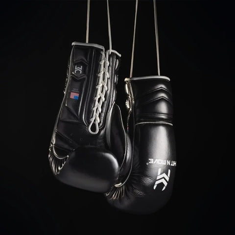 Hit N Move Boxing Gloves Lace Up Hit N Move Vector Lace Up Boxing Gloves Black