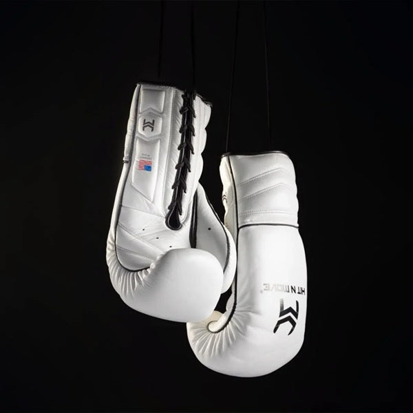 Hit N Move Boxing Gloves Lace Up Hit N Move Vector Lace Up Boxing Gloves White