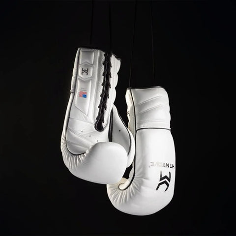 Hit N Move Boxing Gloves Lace Up Hit N Move Vector Lace Up Boxing Gloves White