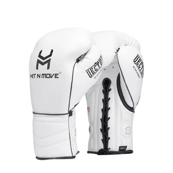 Hit N Move Boxing Gloves Lace Up Hit N Move Vector Lace Up Boxing Gloves White