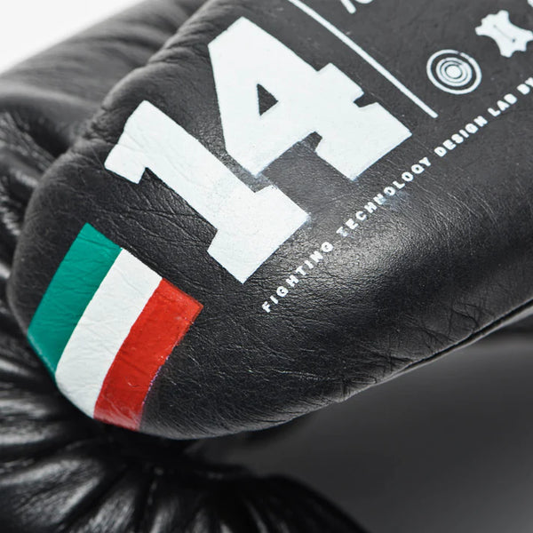 Leone 1947 Boxing Gloves 10oz Leone 1947 Shock Plus Boxing Gloves Lace Up Black