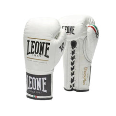 Leone 1947 Boxing Gloves 10oz Leone 1947 Shock Plus Boxing Gloves Lace Up White