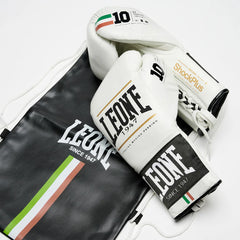 Leone 1947 Boxing Gloves 10oz Leone 1947 Shock Plus Boxing Gloves Lace Up White