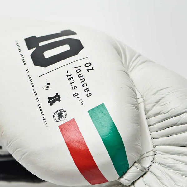 Leone 1947 Boxing Gloves 10oz Leone 1947 Shock Plus Boxing Gloves Lace Up White