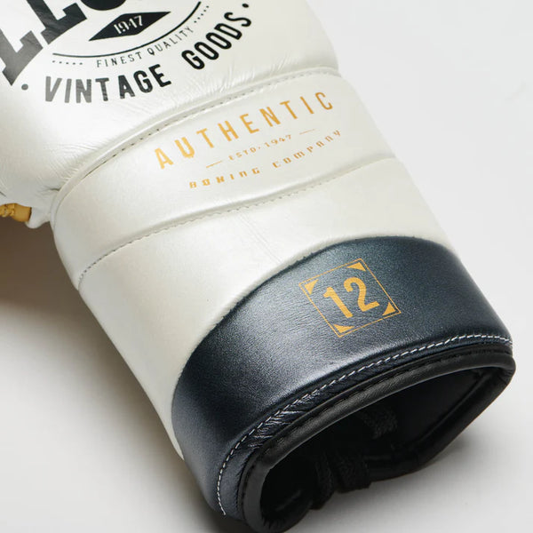 Leone 1947 Boxing Gloves 12oz Leone 1947 Authentic 2 Boxing Gloves Lace Up White
