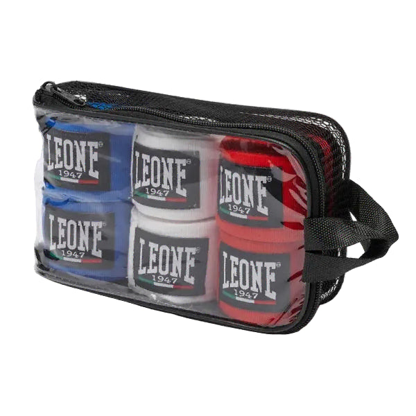 Leone 1947 Hand Wraps & Accessories White/Red/Green Leone 1947 Hand Wraps Pack 3.5m Blue/White/Red