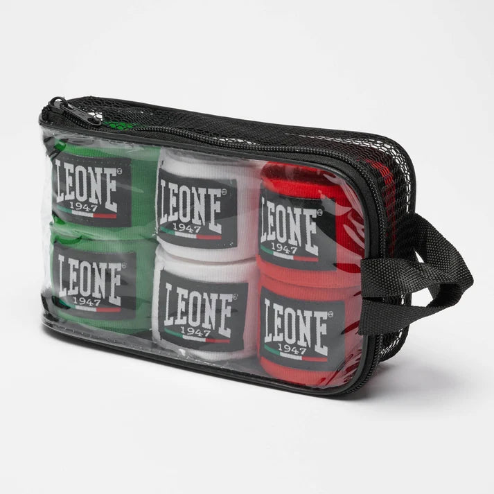 Leone 1947 Hand Wraps & Accessories White/Red/Green Leone 1947 Hand Wraps Pack 3.5m Green/White/Red