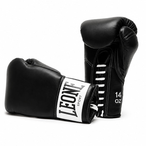 Leone Sport Boxing Gloves Lace Up Leone Romeo Vintage Boxing Gloves Lace Up Black