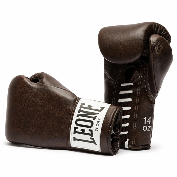 Leone Sport Boxing Gloves Lace Up Leone Romeo Vintage Boxing Gloves Lace Up Brown