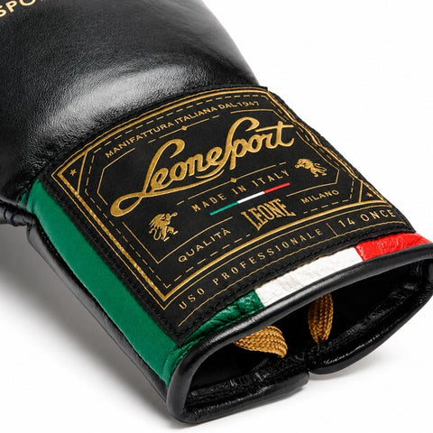 Leone Sport Boxing Gloves Lace Up Leone Sport Orlando Tricolore Boxing Gloves Lace Up Black