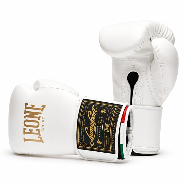Leone Sport Orlando Tricolore Boxing Gloves Velcro White