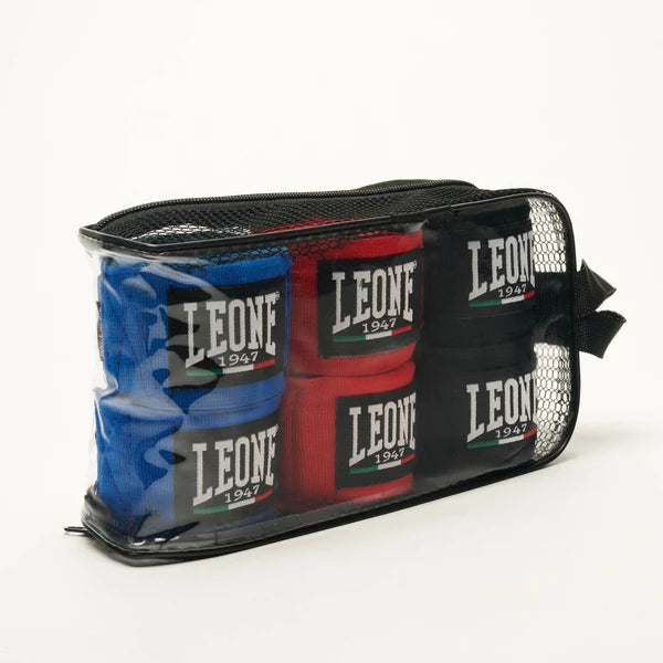 Leone 1947 Hand Wraps Pack 3.5m Black/Blue/Red