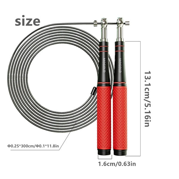 Mogold Jump Ropes Mogold Adjustable 2.5mm Cabel Speed Jump Rope