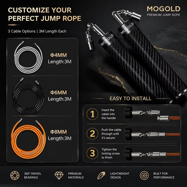 Mogold Jump Ropes Mogold Quick Release Carbon Jump Rope Set