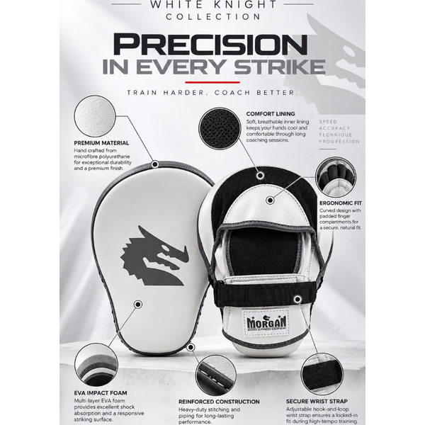 Morgan Focus Mitts Morgan White Knight Boxing Focus Pads
