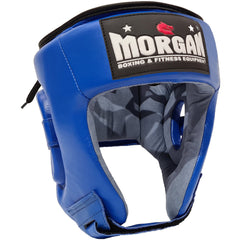 Morgan Head Guards M / Blue Morgan Boxing Leather Open Face Headgear