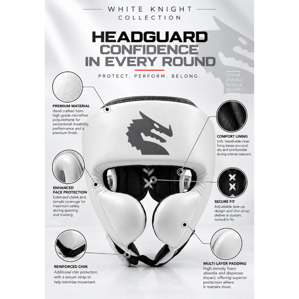 Morgan Head Guards Morgan White Knight Boxing Head Guard