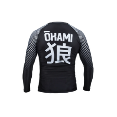Okami Fightwear Longsleeve Rash Guard Okami Big Kanji LS Rashguard Black & White