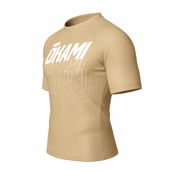 Okami Fightwear Short Sleeve Rashguards Okami Rashguard Logo Sand