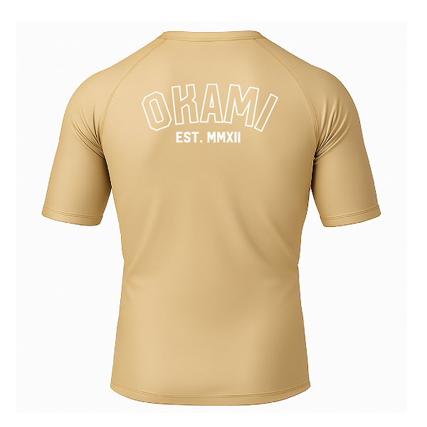 Okami Fightwear Short Sleeve Rashguards Okami Rashguard Logo Sand