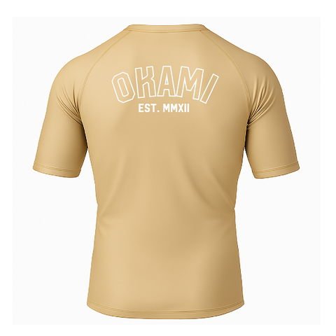 Okami Fightwear Short Sleeve Rashguards Okami Rashguard Logo Sand