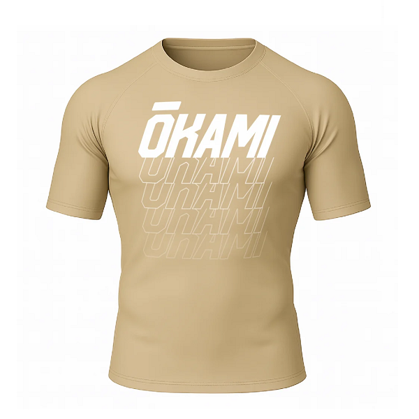 Okami Fightwear Short Sleeve Rashguards Okami Rashguard Logo Sand