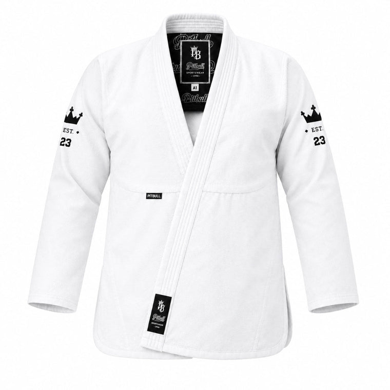 Pitbull Fight Gear Sponsored BJJ Gi White