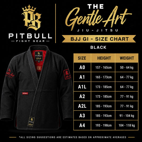 Pitbull BJJ Gis Pitbull The Gentle Art BJJ Gi Black