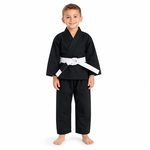 Pitbull BJJ Kids Black / M00 Pitbull Plain Kids BJJ Gi