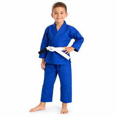 Pitbull BJJ Kids Blue / M00 Pitbull Plain Kids BJJ Gi