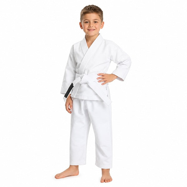 Pitbull BJJ Kids White / M00 Pitbull Plain Kids BJJ Gi