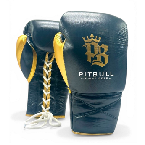 Pitbull Boxing Gloves Lace Up Pitbull Pure Gold Lace Up Boxing Gloves Black