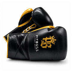 Pitbull Boxing Gloves Lace Up Pitbull Pure Gold Lace Up Boxing Gloves Black