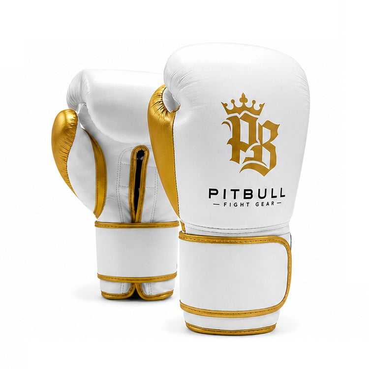 Pitbull Pure Gold Boxing Gloves White