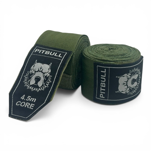 Pitbull Hand Wraps & Accessories Army Green Pitbull Core Semi Elastic Hand Wraps 4.5m