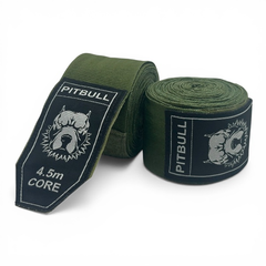 Pitbull Hand Wraps & Accessories Army Green Pitbull Core Semi Elastic Hand Wraps 4.5m