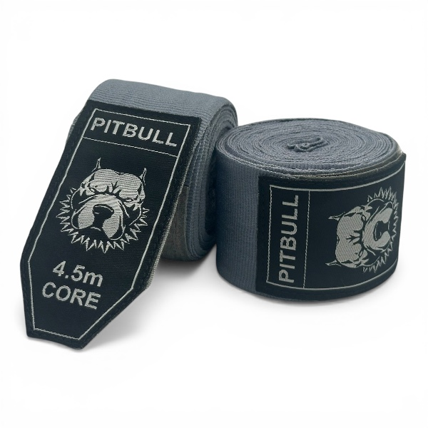 Pitbull Hand Wraps & Accessories Urban Grey Pitbull Core Semi Elastic Hand Wraps 4.5m
