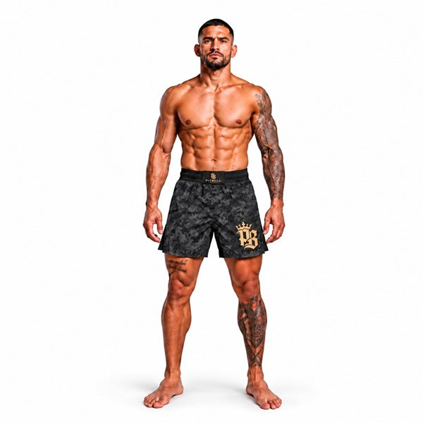 Pitbull MMA Shorts Pitbull PBFG MMA Grappling Shorts Black